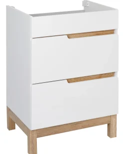 Biały Zestaw Mebli Łazienkowych 60cm Szafka z Umywalką Półsłupek Spek