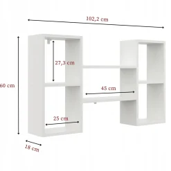 Biblioteczka na Książki Ścianę do Salonu Pokoju Dziecka Półka 100cm Szary