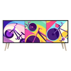 BIKE DREAMS Komoda 3 drzwi Czarna-Bukowa skośna