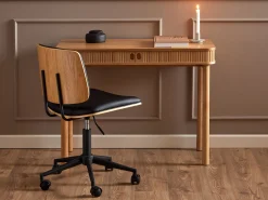 Biurko Ligna 100 cm z półką lamelowe, Oak lacquered