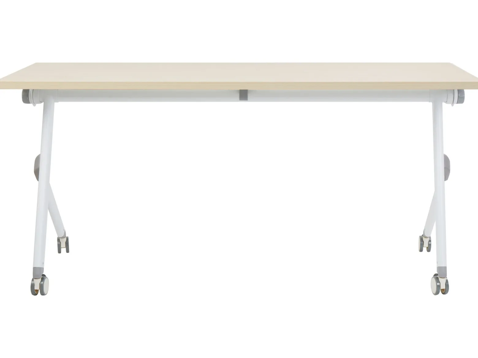Biurko składane z kółkami 160 x 60 cm jasne drewno