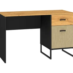 Biurko BLINT 07 dąb craft złoty / czarny / stal premium