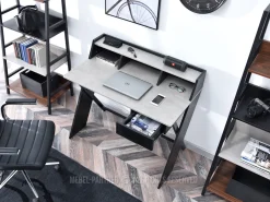 Biurko dla ucznia gracza asgard czarne-beton styl loft