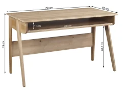 Biurko drewniane SCANDINAVIAN WOOD, kolor dębowy