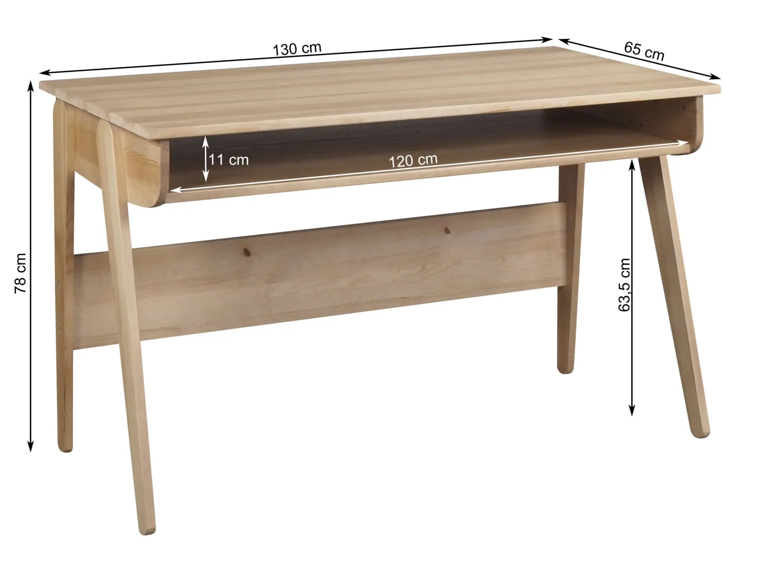 Biurko drewniane SCANDINAVIAN WOOD, kolor dębowy