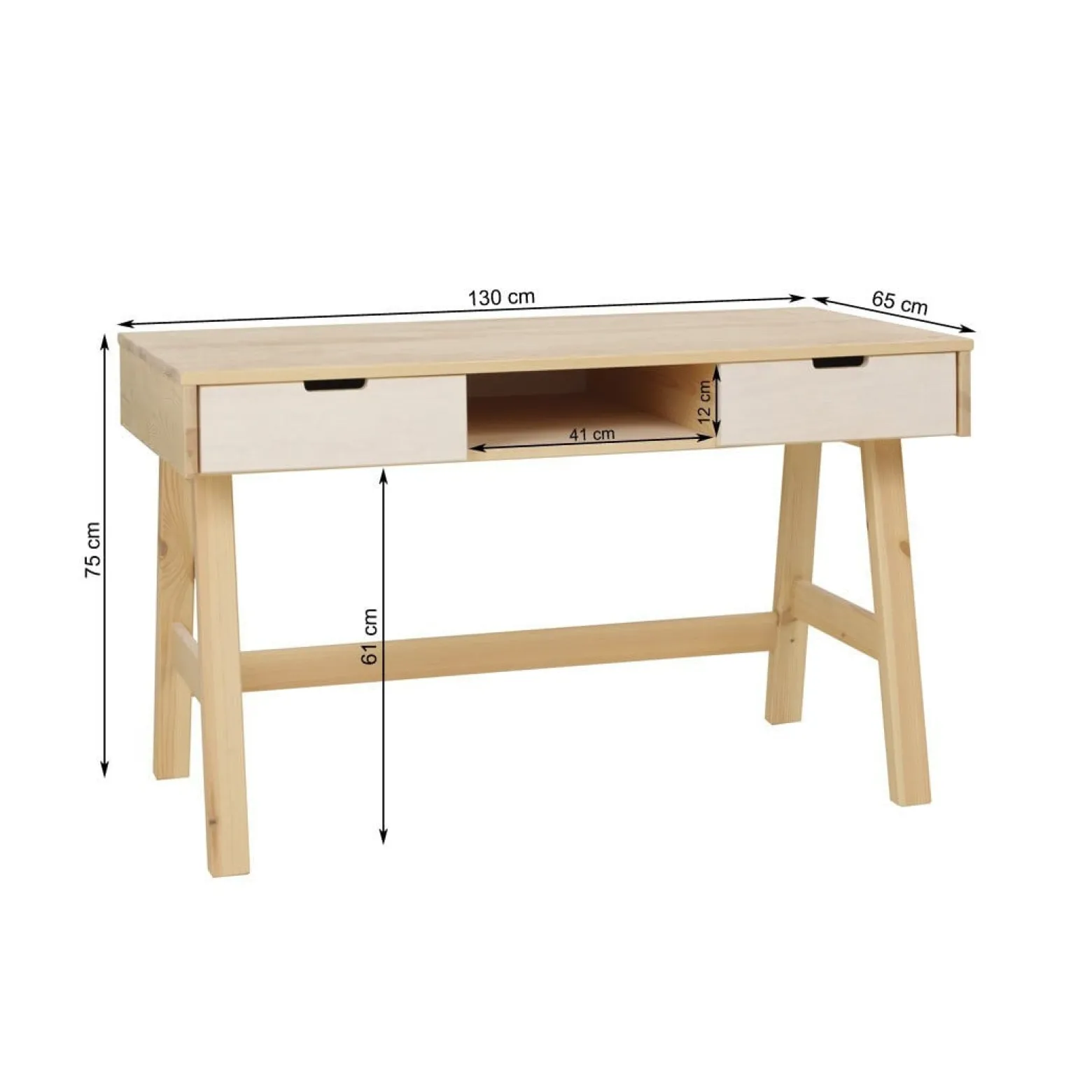 Biurko drewniane SCANDINAVIAN WOOD, kolor dębowy