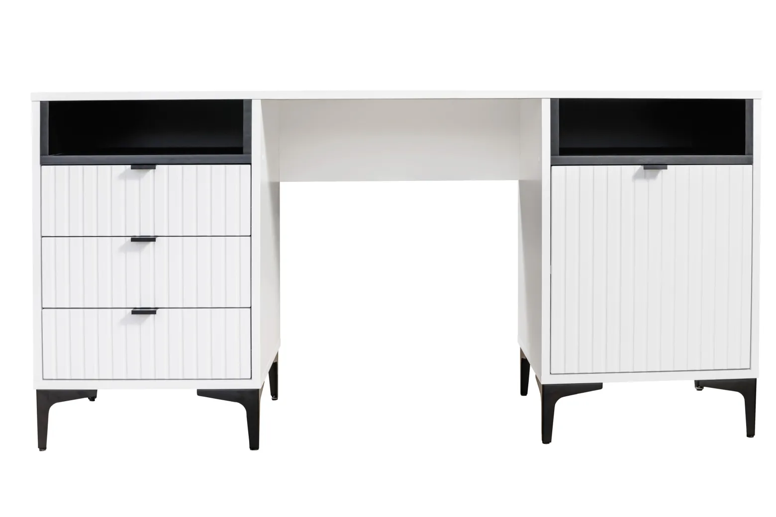 Biurko 1D3S biały/Czarny-Biały nowoczesny design