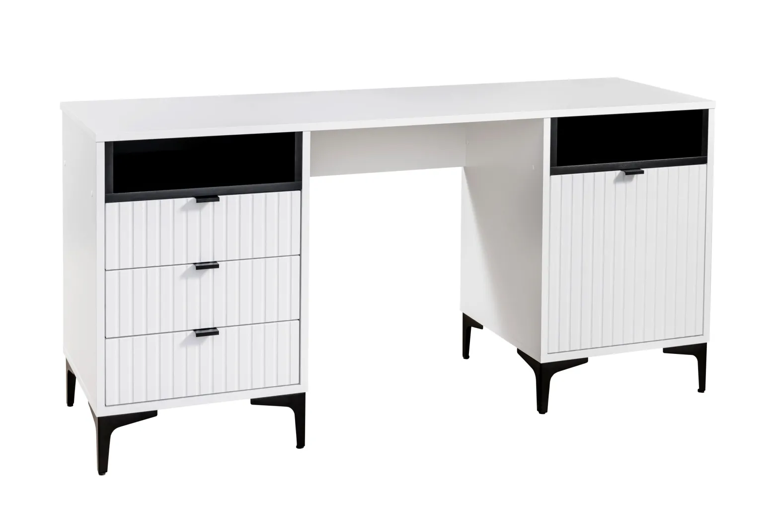 Biurko 1D3S biały/Czarny-Biały nowoczesny design