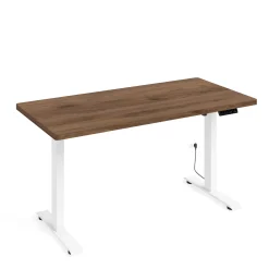 Biurko elektryczne BIMOTION 1S 140x70x3,2 cm Regulacja 73-120 biały/orzech