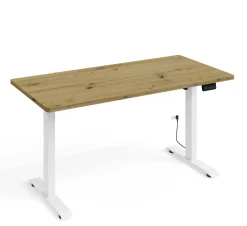 Biurko elektryczne BIMOTION 1S z regulacją 120x65x2,5 cm biały/dąb artisan