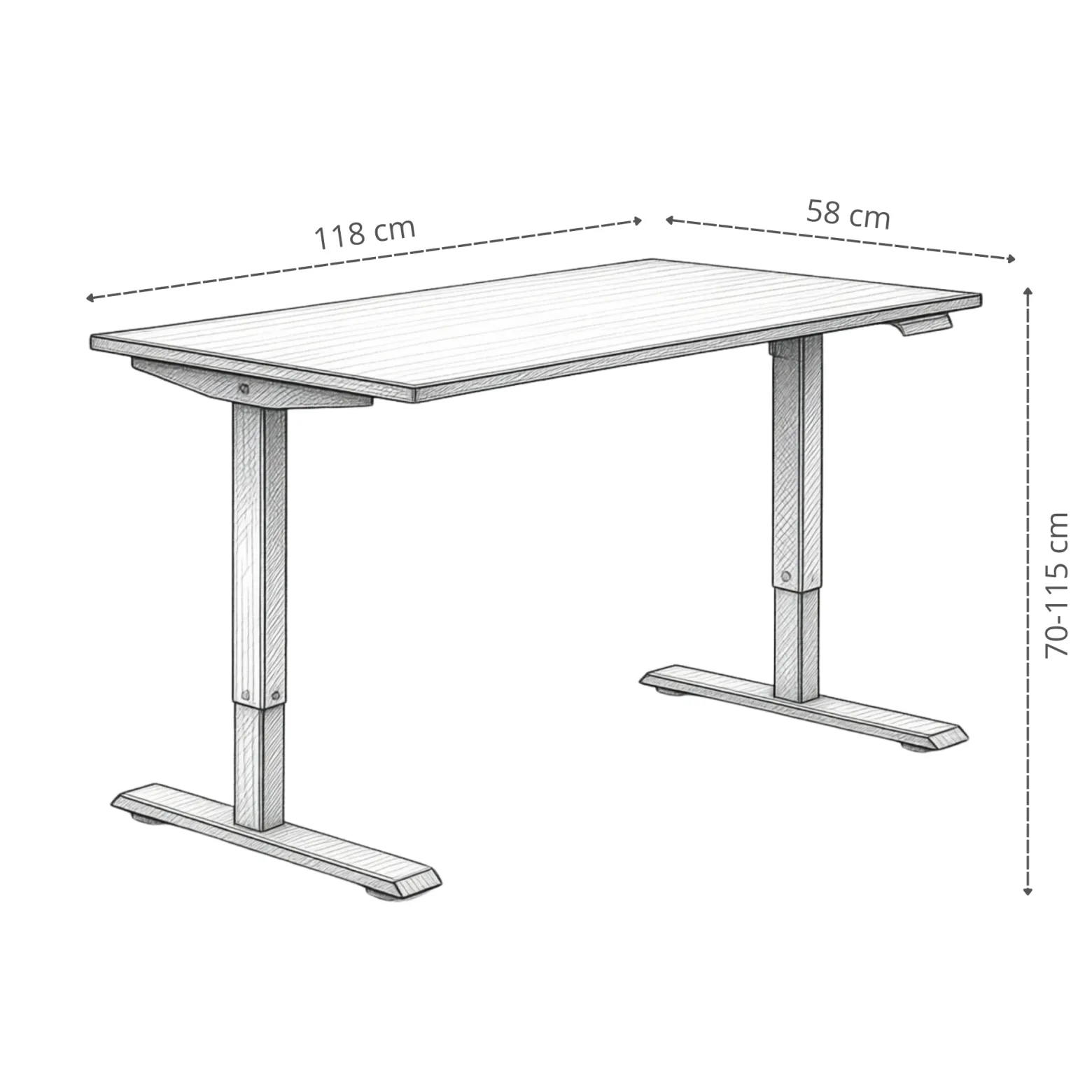 Biurko FLEXI 118cm regulowane podnoszone komputerowe - Dąb Artisan / Czarny