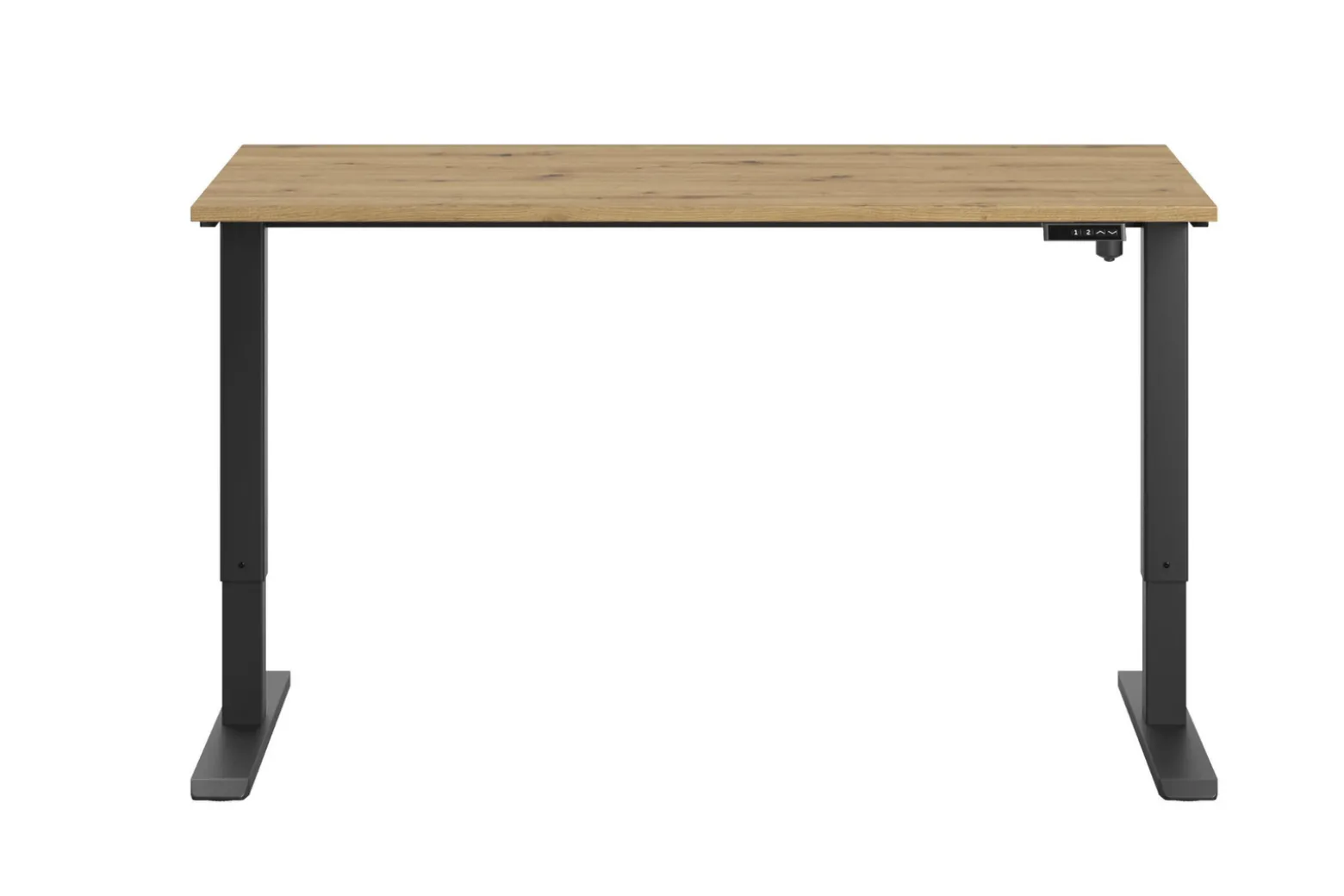 Biurko FLEXI 118cm regulowane podnoszone komputerowe - Dąb Artisan / Czarny