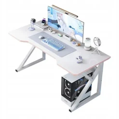 Biurko gamingowe dla gracza komputerowe białe nowoczesne loft 120 cm