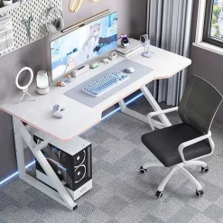 Biurko gamingowe dla gracza komputerowe białe nowoczesne loft 120 cm