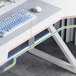 Biurko gamingowe dla gracza komputerowe białe nowoczesne loft 120 cm
