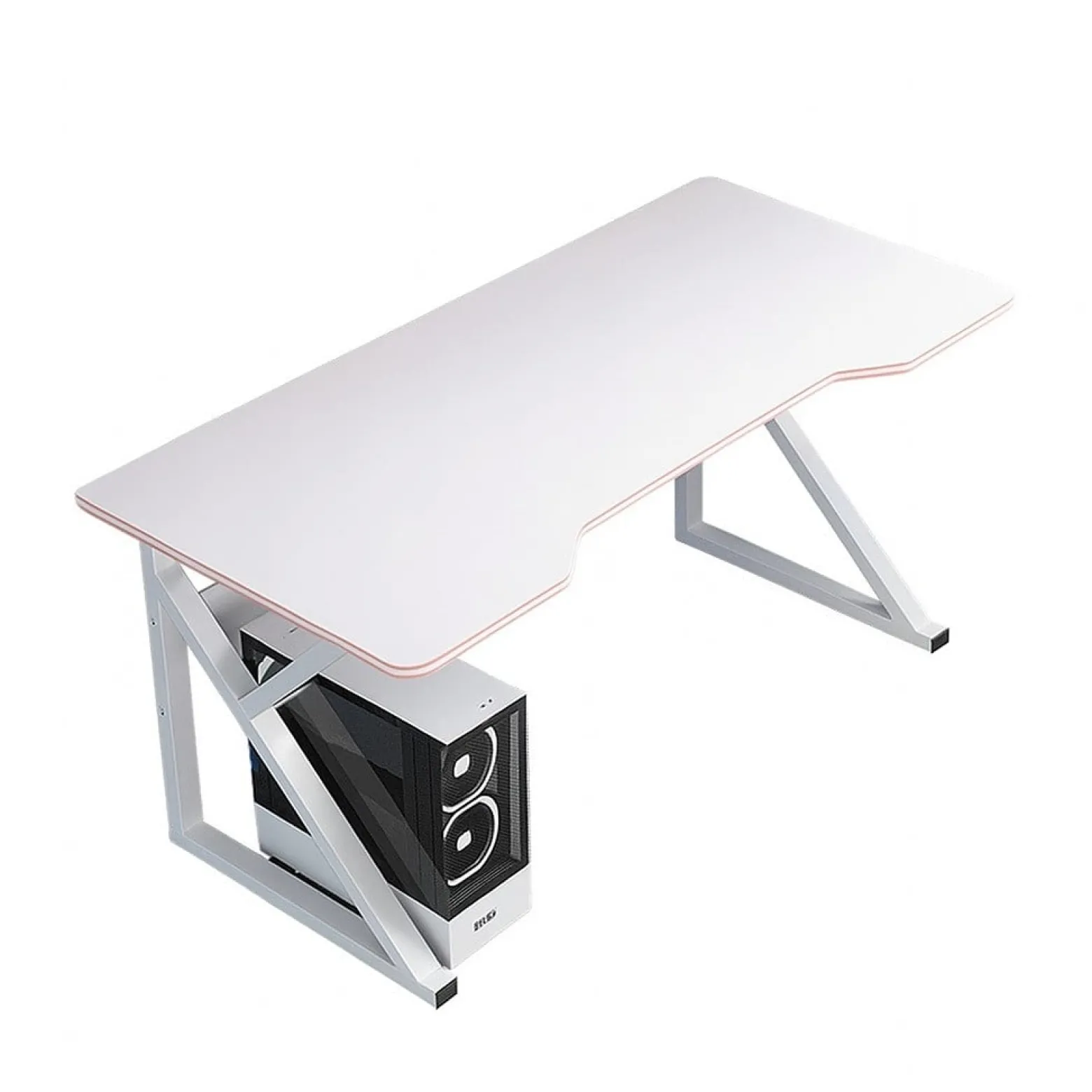 Biurko gamingowe dla gracza komputerowe białe nowoczesne loft 120 cm