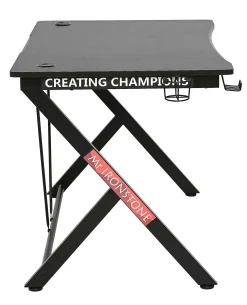 Biurko Gamingowe 115x74x76cm Mdf Stelaż Metalowy Czarny