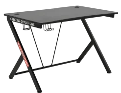 Biurko Gamingowe 115x74x76cm Mdf Stelaż Metalowy Czarny
