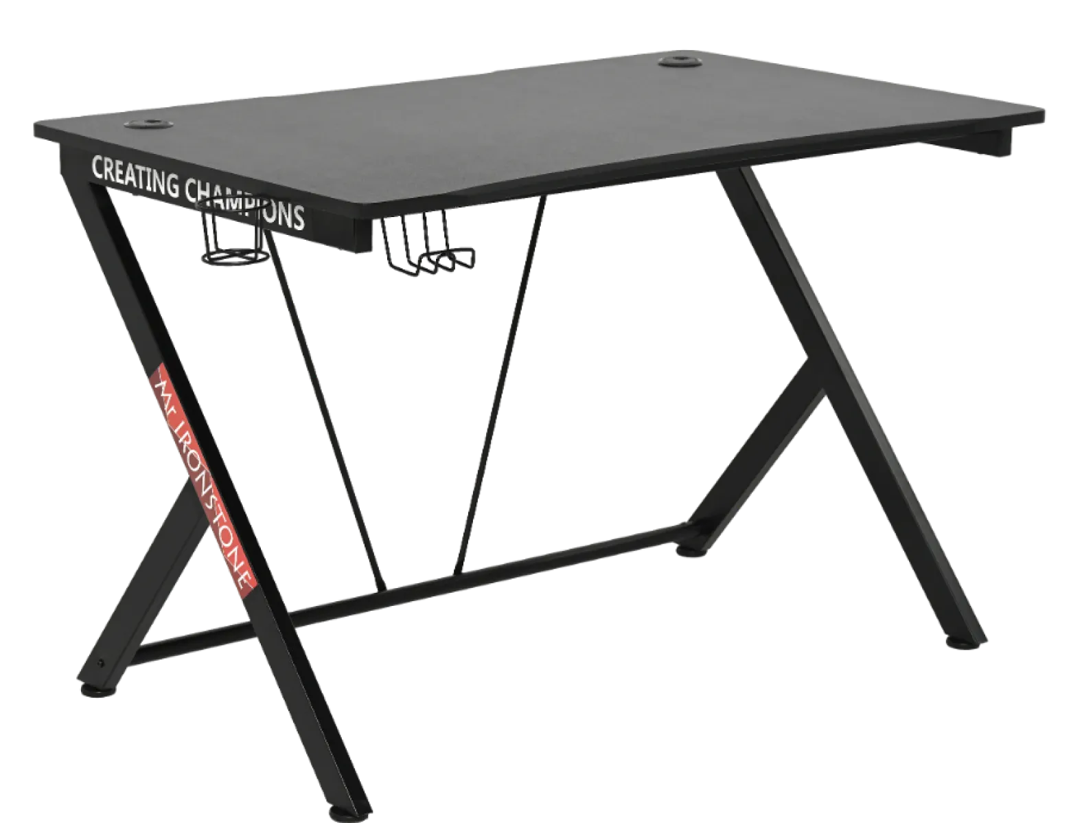 Biurko Gamingowe 115x74x76cm Mdf Stelaż Metalowy Czarny