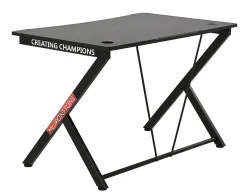 Biurko Gamingowe 115x74x76cm Mdf Stelaż Metalowy Czarny