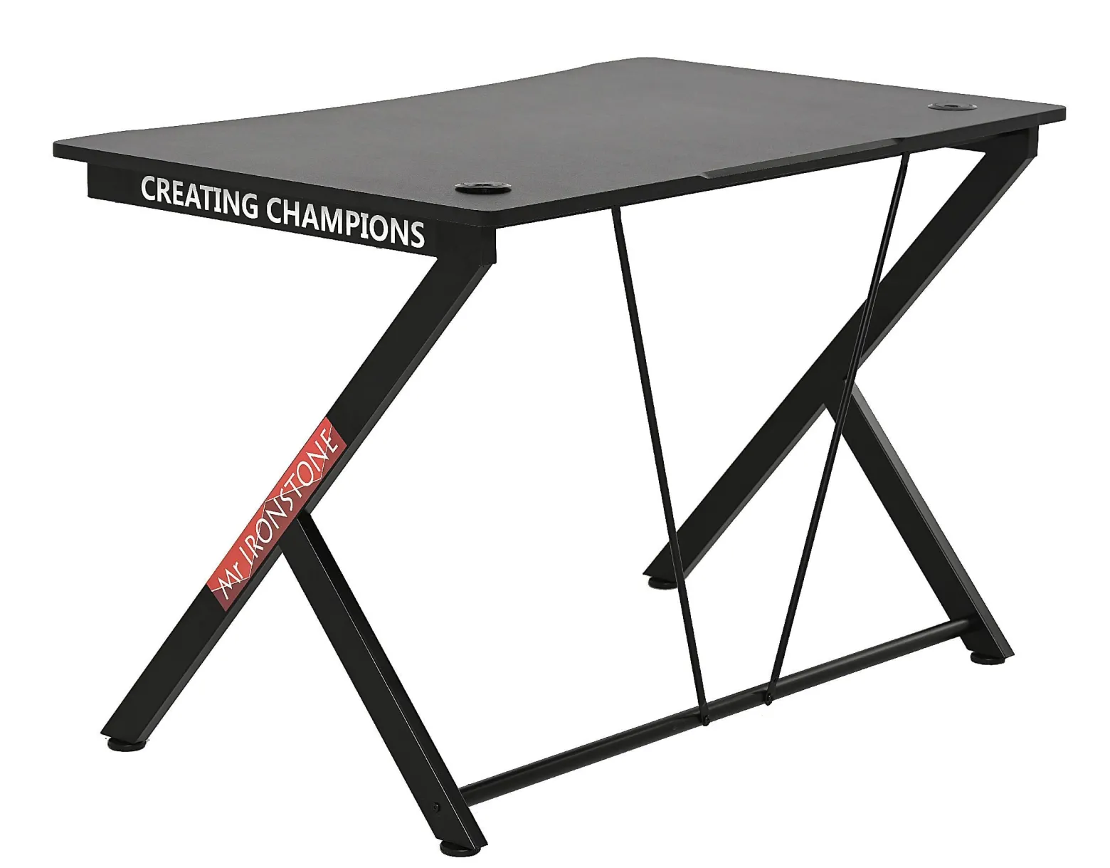 Biurko Gamingowe 115x74x76cm Mdf Stelaż Metalowy Czarny