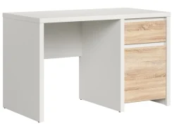 Biurko Kaspian 120 cm z drzwiami i szufladą biały/dąb sonoma