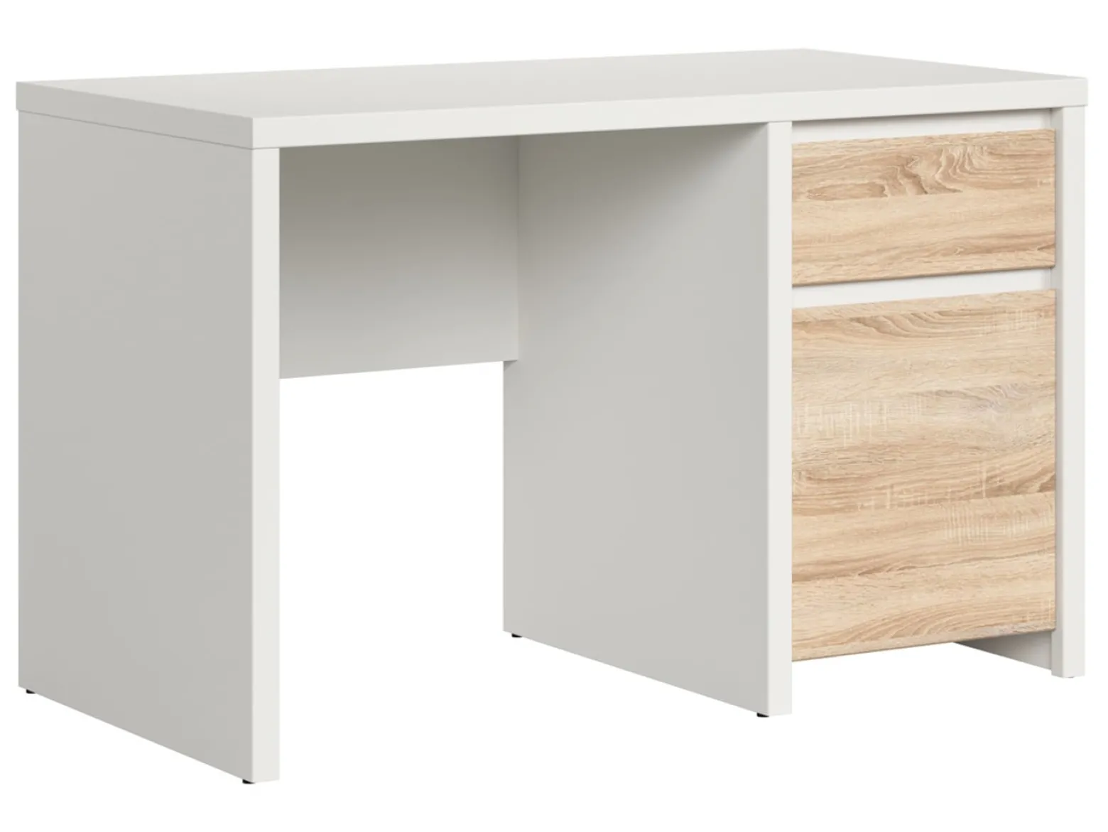Biurko Kaspian 120 cm z drzwiami i szufladą biały/dąb sonoma