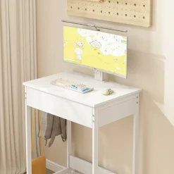 Biurko komputerowe białe dla dzieci stolik z szuflada nowoczesne loft 60cm