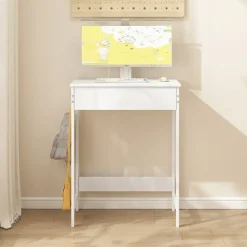 Biurko komputerowe białe dla dzieci stolik z szuflada nowoczesne loft 60cm