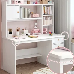 Biurko komputerowe białe loft pod laptop nowoczesne