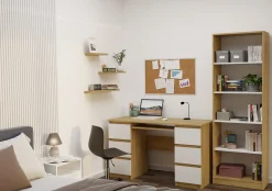 Biurko Kuba dąb artisan biel