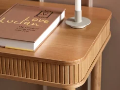 Biurko Ligna 100 cm z półką lamelowe, Oak lacquered