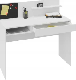 Biurko MAGNET białe 110cm tablica schowek szuflada