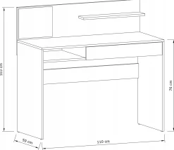 Biurko MAGNET białe 110cm tablica schowek szuflada