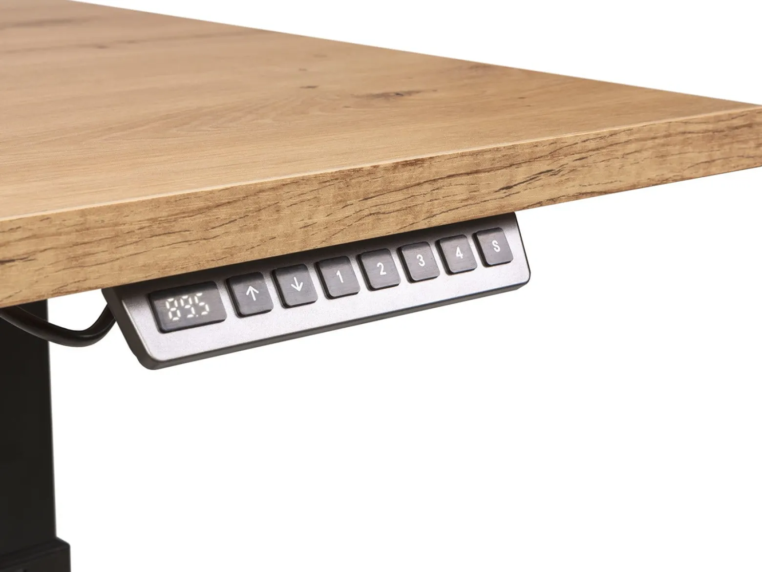 Biurko narożne z elektryczną regulacją Space Office 140 cm lewe dąb artisan