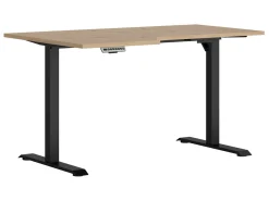 Biurko narożne z elektryczną regulacją Space Office 140 cm lewe dąb artisan