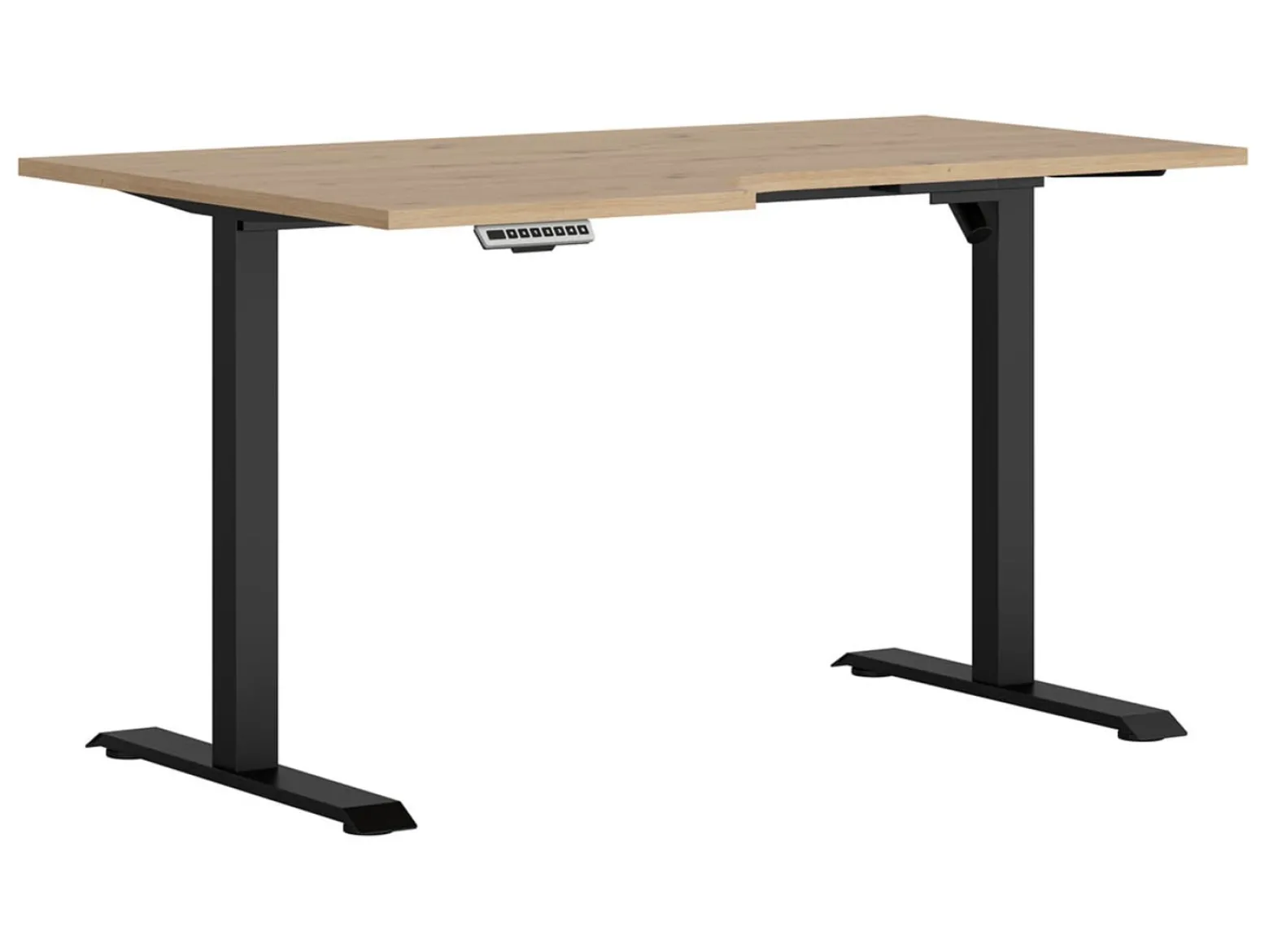 Biurko narożne z elektryczną regulacją Space Office 140 cm lewe dąb artisan