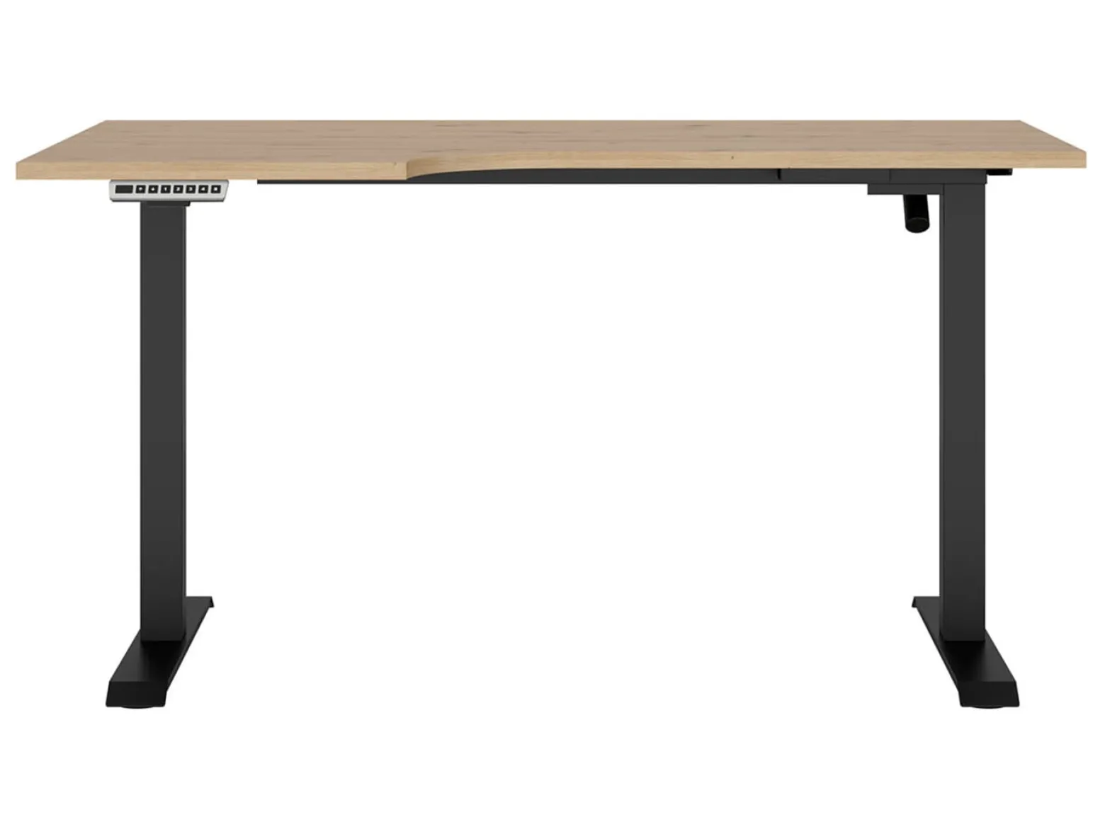 Biurko narożne z elektryczną regulacją Space Office 140 cm lewe dąb artisan