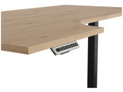 Biurko narożne z elektryczną regulacją Space Office 140 cm lewe dąb artisan