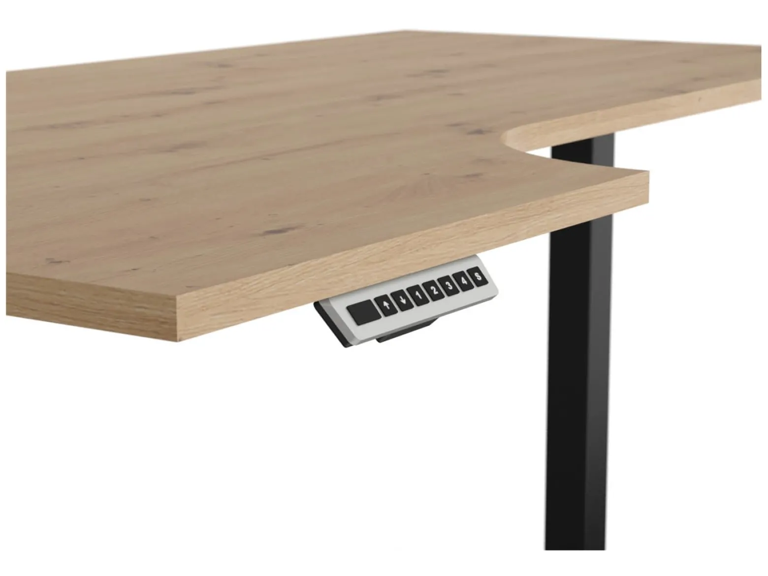 Biurko narożne z elektryczną regulacją Space Office 140 cm lewe dąb artisan