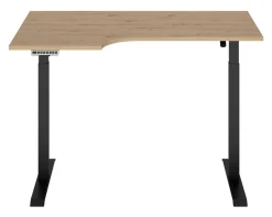 Biurko narożne z elektryczną regulacją Space Office 140 cm lewe dąb artisan
