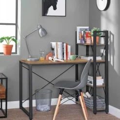 Biurko pod komputer z półkami gamingowe industrialny loft rustykalny regał