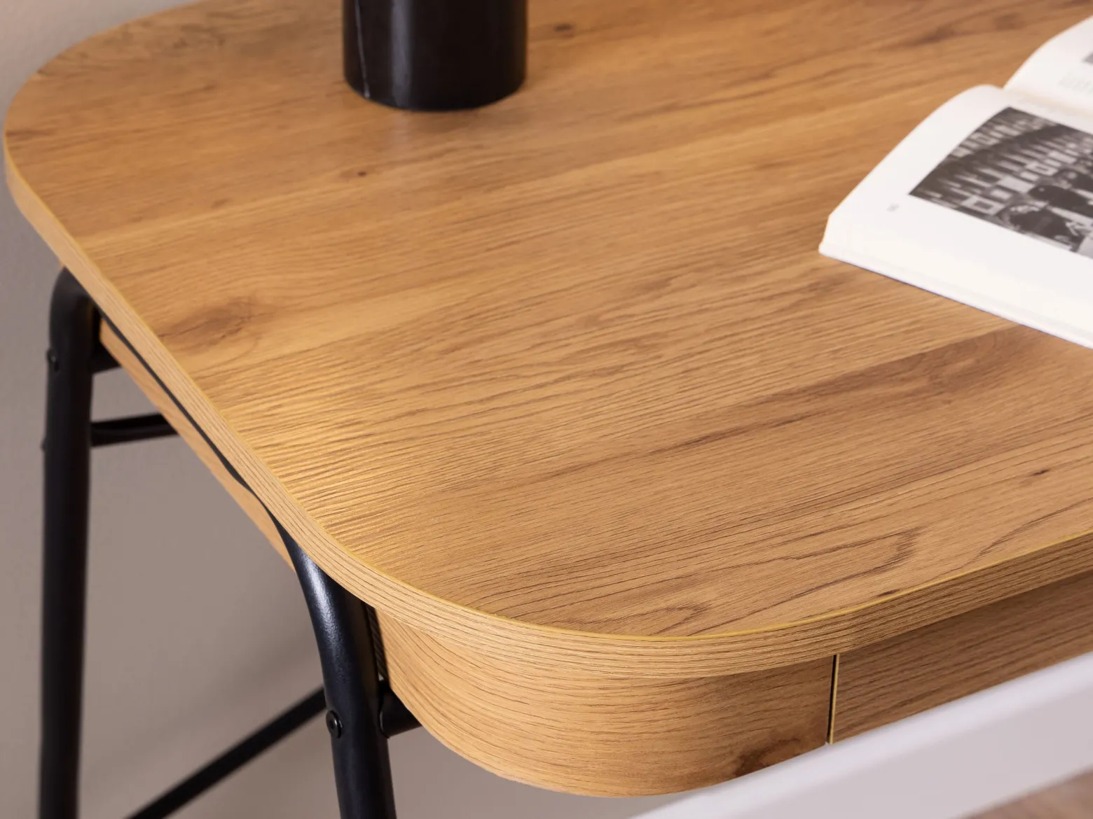 Biurko RAVEN Oak 120 cm loftowe z szufladami