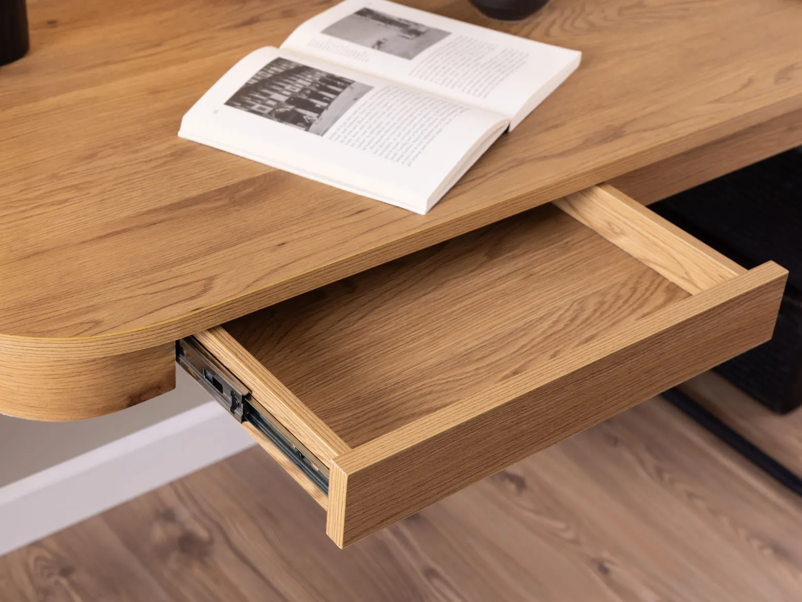 Biurko RAVEN Oak 120 cm loftowe z szufladami