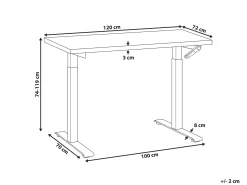 Biurko regulowane manualnie 120x72 cm czarne