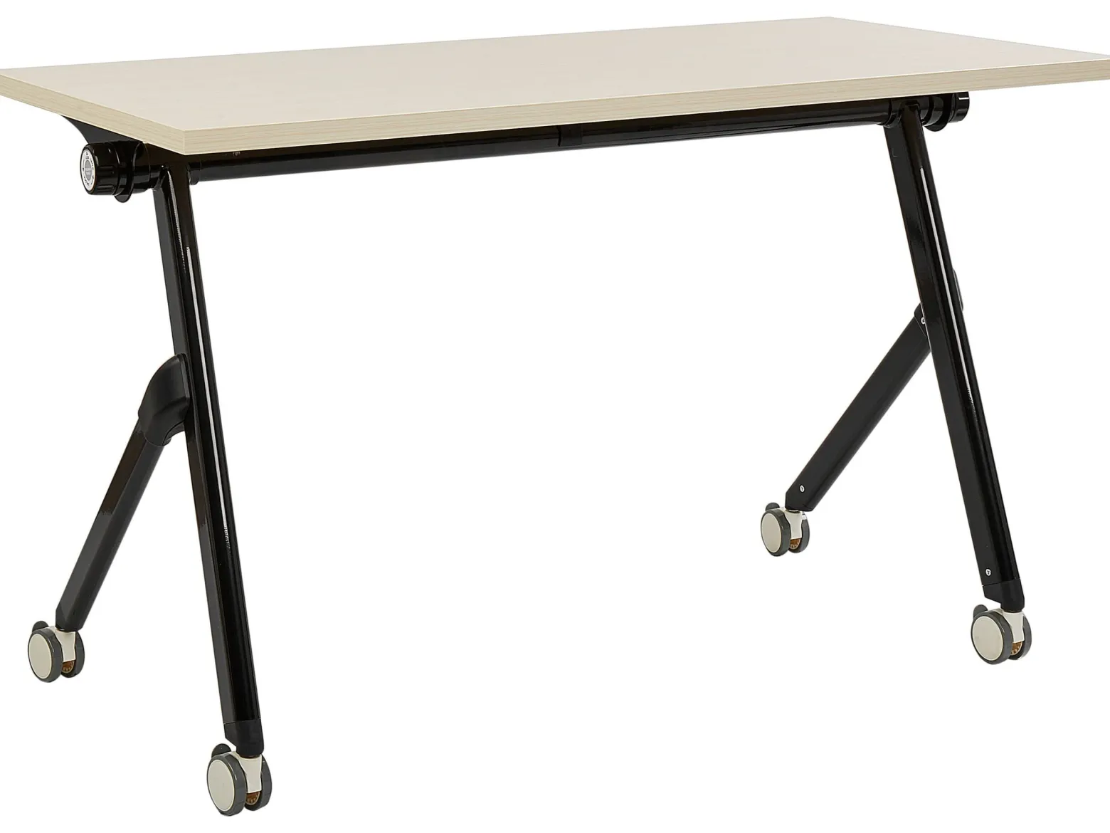 Biurko składane z kółkami 120 x 60 cm jasne drewno