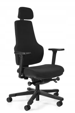 Biurowy fotel obrotowy N9 czarny tkanina