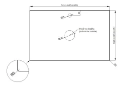 Blat łazienkowy HPL z otworami do szafki 40cm 40,5×40cm Calacatta K551SU