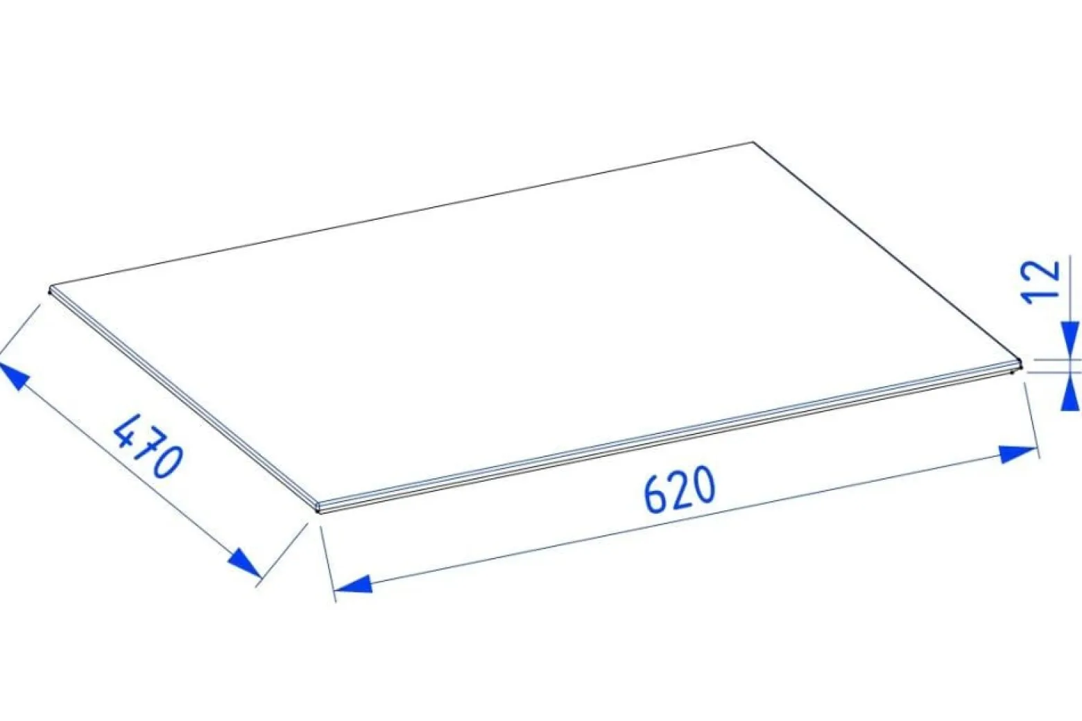 Blat łazienkowy kompaktowy 60 cm czarny z fazą 45°