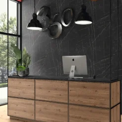 Blat HPL pod umywalkę do szafki 40cm 40,5x40cm Grigia Pietra z otworami